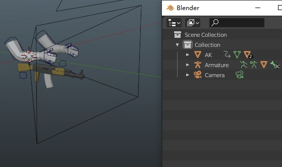 Blender内追加手臂