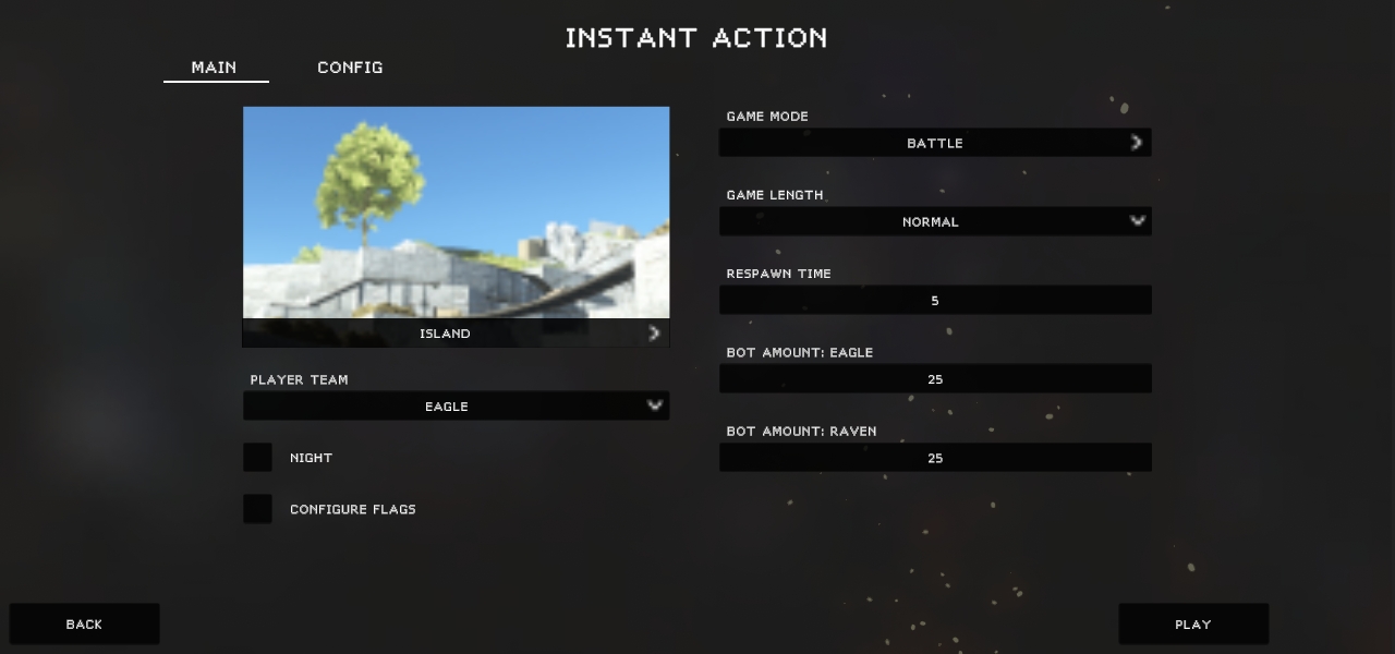 instant actions配置界面